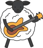 Sheep playing guitar and singing vector