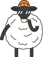 Sheep in hat and scarf vector