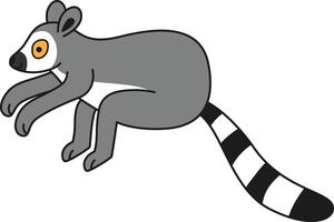 linda dibujos animados lémur ilustración vector