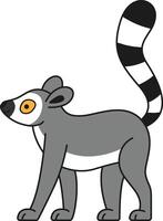 Cute cartoon lemur illustration vector