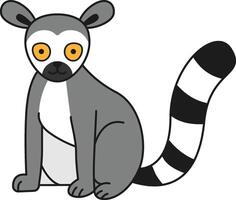 Cute cartoon lemur illustration vector