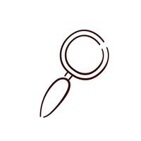 aumentador vaso icono en garabatear estilo. mano dibujado sencillo diseño de buscar símbolo. ilustración aislado en un blanco antecedentes. vector
