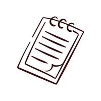 Folder with document icon in line art style. Illustration isolated on a white background. vector