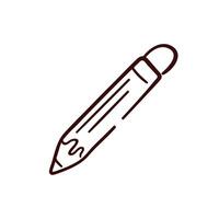 Pencil icon in doodle style. Design for school. illustration isolated on a white background. vector