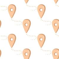 Cute hand drawn geolocation mark seamless pattern. Flat illustration isolated on white background. Doodle drawing. vector