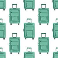 Cute hand drawn suitcase seamless pattern. Flat illustration isolated on white background. Doodle drawing. vector