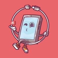 Smartphone Blowing a message illustration. vector