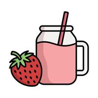 stawberry juice icon design template simple and clean vector