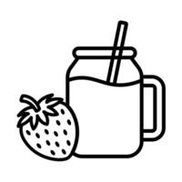 stawberry jugo icono diseño modelo sencillo y limpiar vector