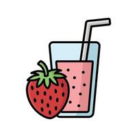 stawberry jugo icono diseño modelo sencillo y limpiar vector