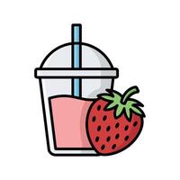 stawberry juice icon design template simple and clean vector