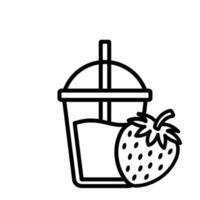 stawberry juice icon design template simple and clean vector