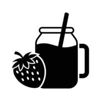 stawberry juice icon design template simple and clean vector