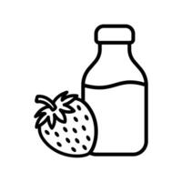 stawberry jugo icono diseño modelo sencillo y limpiar vector