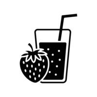 stawberry juice icon design template simple and clean vector
