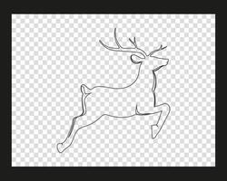 a drawing of a deer with a black background. vector