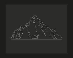 a drawing of a mountain with a mountain in the background. vector