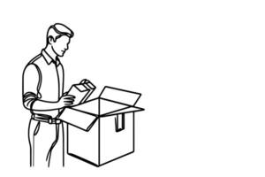 Man opening a box vector