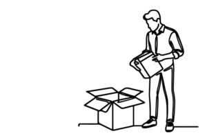 Man opening a box vector