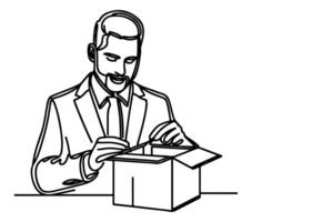 Man opening a box vector