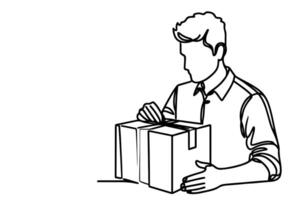 Man opening a box vector