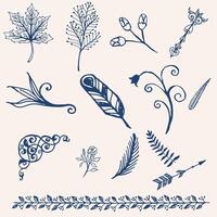 floral Hand drawn elements collection vector