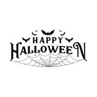 Happy Halloween Text Banner, Illustration vector