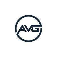 AVG initial circle logo template vector