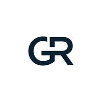 Initial Letter GR or RG typography logo design vector