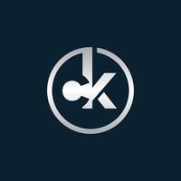 CK initial circle logo template vector