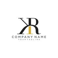 Initial Letter KR or RK typography logo design vector