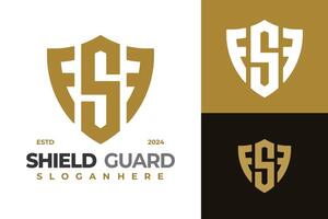 Letter S Shield Guard logo design symbol icon illustration vector