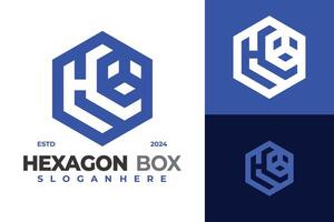 letra h hexágono caja logo diseño símbolo icono ilustración vector