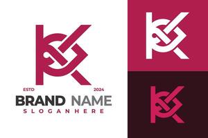 Letter K Knot logo design symbol icon illustration vector