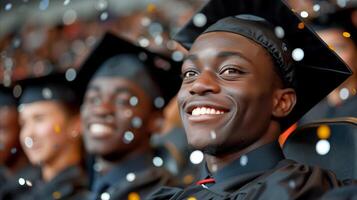 Joyful Graduate Celebrating Commencement Day photo