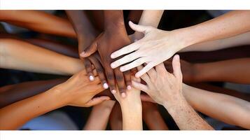 Diverse Hands United in Solidarity photo