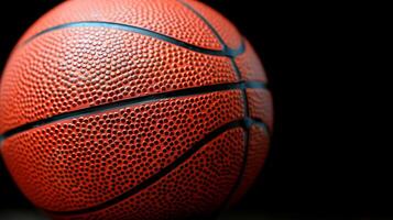 Close-Up of Basketball on Black Background photo