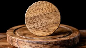 Wooden Coasters on a Table Displaying Elegant Craftsmanship photo