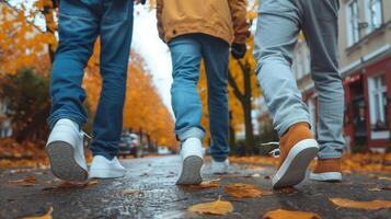 Autumn Stroll Through a Tree-Lined Street photo