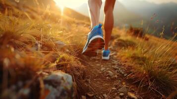Sunset Trail Run in Mountainous Terrain photo