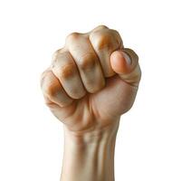 Raised Fist on Transparent Background photo