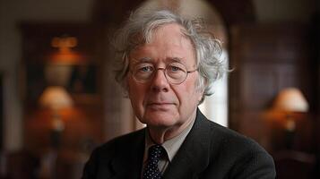 Distinguished Gentleman in a Library Setting photo