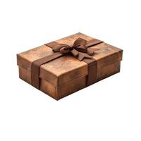 Elegant Wrapped Gift Box With Transparent Background photo