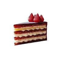 Delectable Strawberry Layer Cake Slice photo