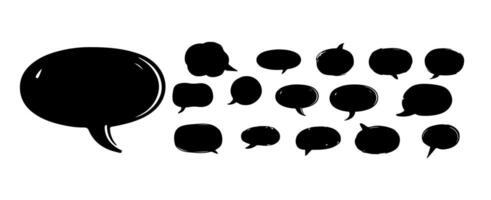 conjunto de habla burbuja, diálogo mensaje recopilación, comunicación firmar, globo hablar símbolo, texto charla elementos vector