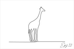 continuous line art drawing of a giraffe vector