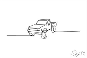 continuo línea Arte dibujo de un carga coche vector