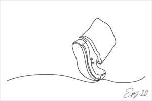 continuous line art drawing of men's shoes vector