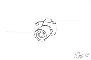 continuous line art drawing of camera vector