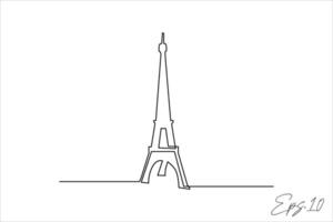 continuous line art drawing of the tower vector